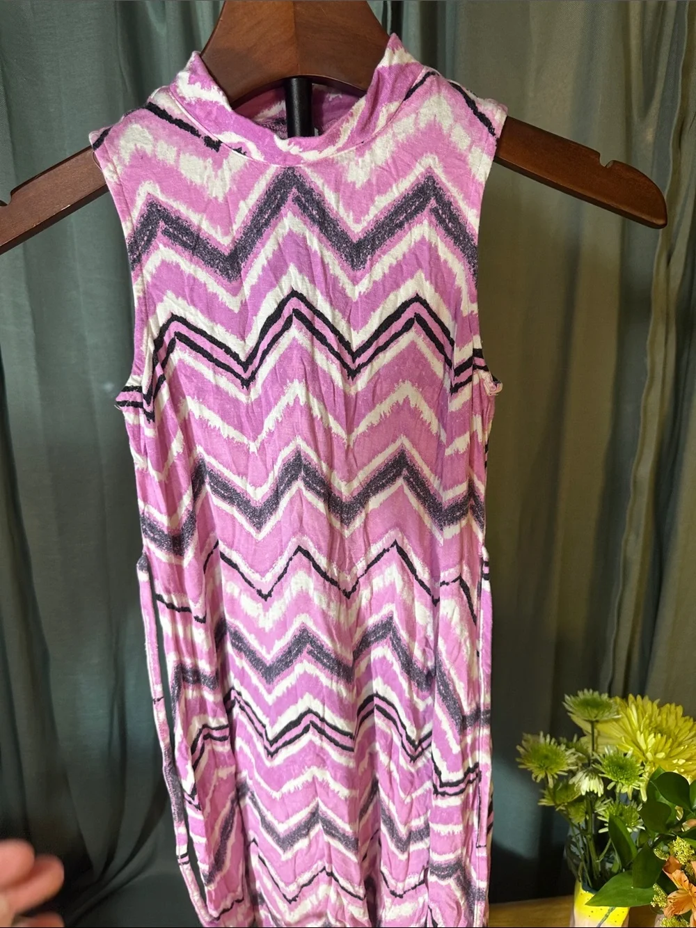 🎉Justice Pink Chevron Mock-Neck Dress B214
